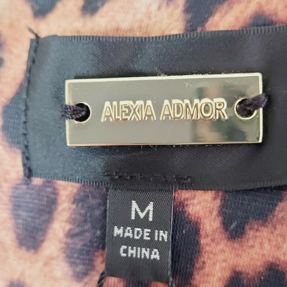 Alexia Admor Daphne Jewel Neck Leopard Print Fitted Mini Dress Size Medium NWT - Picture 8 of 11